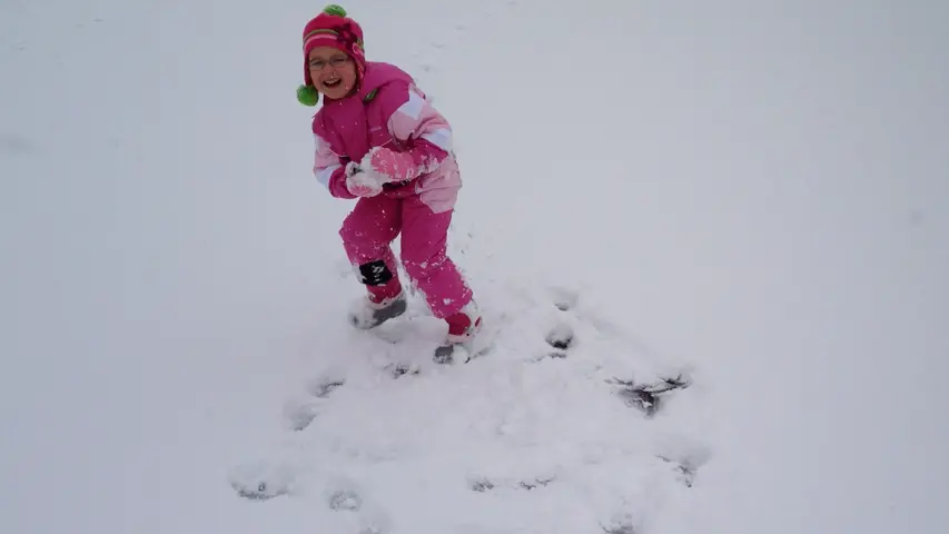 Martha enjoys the snow