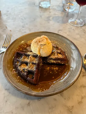 sticky toffee waffle