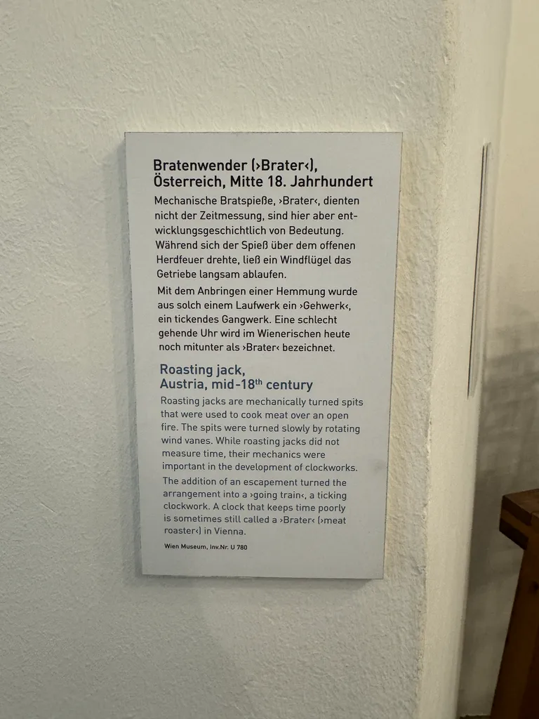 Uhrenmuseum: meat roaster plaque