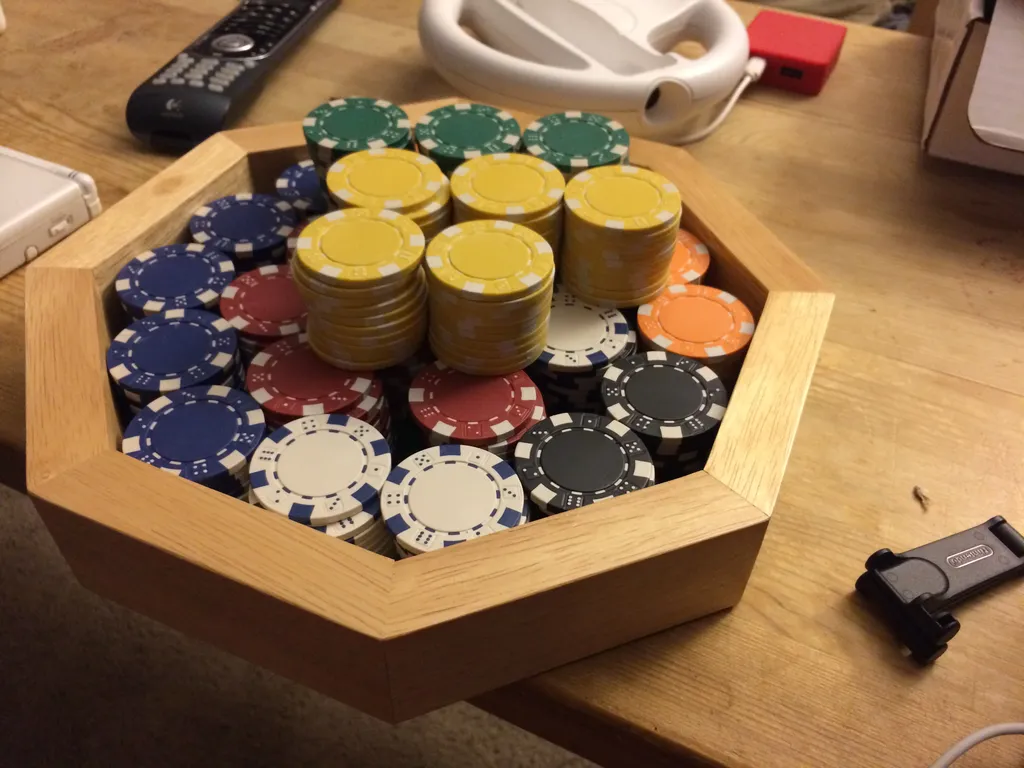 old poker chip holder