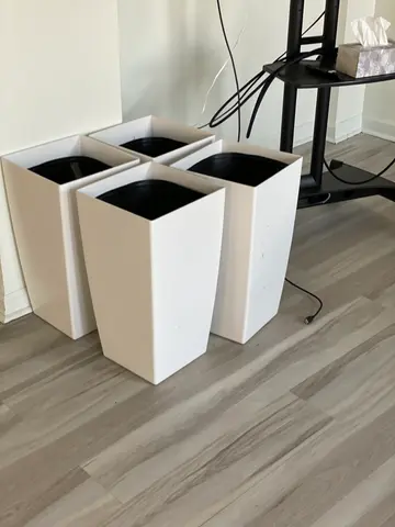 now-empty flowerpots