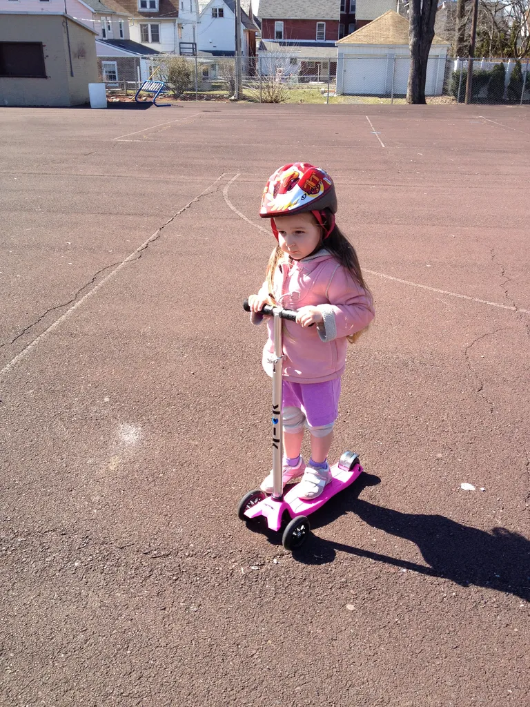 scooting at the park