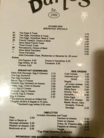 Darto's Menu, 2014-09